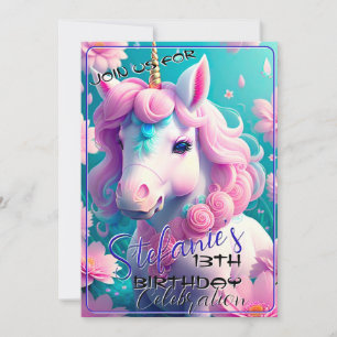 3D Spirit Pony 40 Anniversaire Invitation