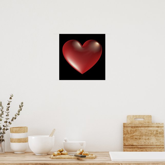 3D Style Heart Symbol Red Poster (Cuisine)