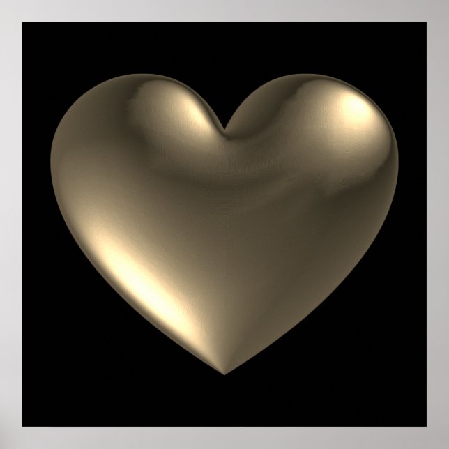 3D Style Heart Symbol Red Poster (Devant)