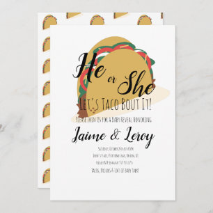 3D Taco Party Genre Révéler Lui ou Elle Invitation