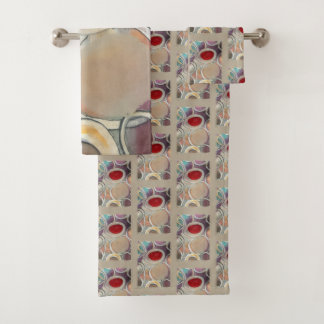 3D Tan and Burgundy Modern Pattern