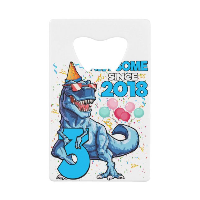 3E Anniversaire Dinosaur 3 ans Garçon Enfants Awes (Devant)