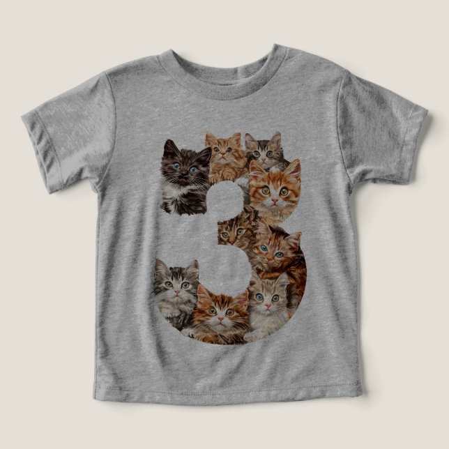 3e anniversaire Kittens Chats Thème 3 ans Enfants (Design Recto)