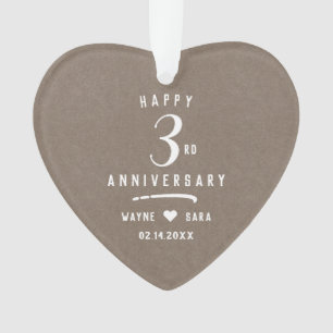 3e anniversaire Mariage en cuir beige