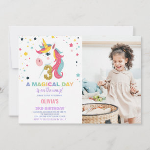 3e anniversaire Unicorn Anniversaire Invitations a