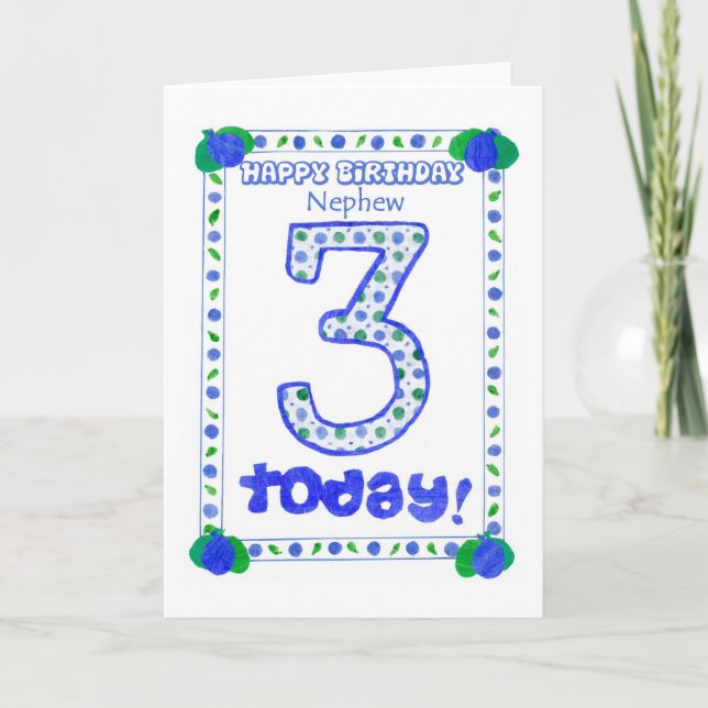 3e carte d'anniversaire pour un Nephew (Devant)