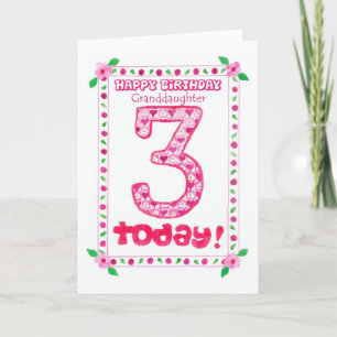 3e carte d'anniversaire pour une petite-fille