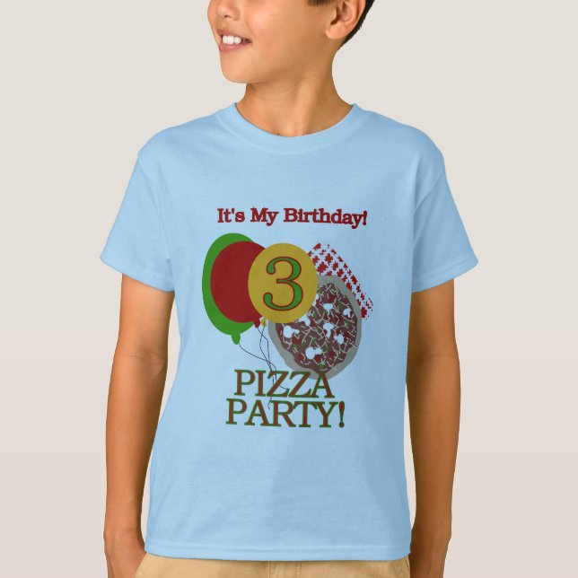3e fête de pizza Tshirts et cadeaux d'anniversaire (Devant)