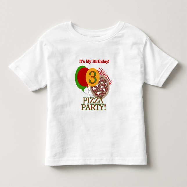 3e fête de pizza Tshirts et cadeaux d'anniversaire (Devant)