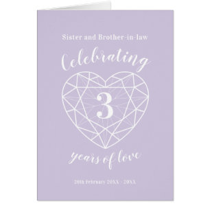 3e mariage anniversaire cristal 3 ans carte d'amou