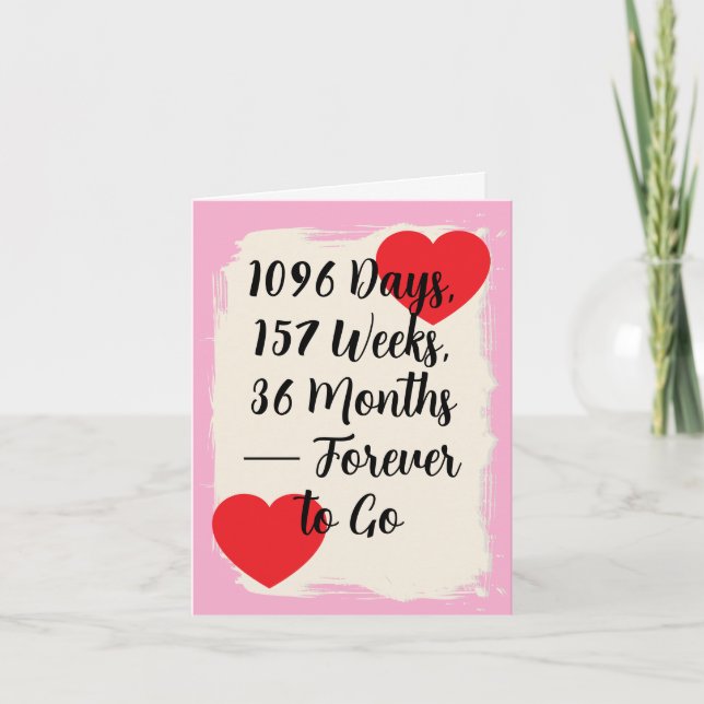 3e mariage carte anniversaire Cuir un (Devant)