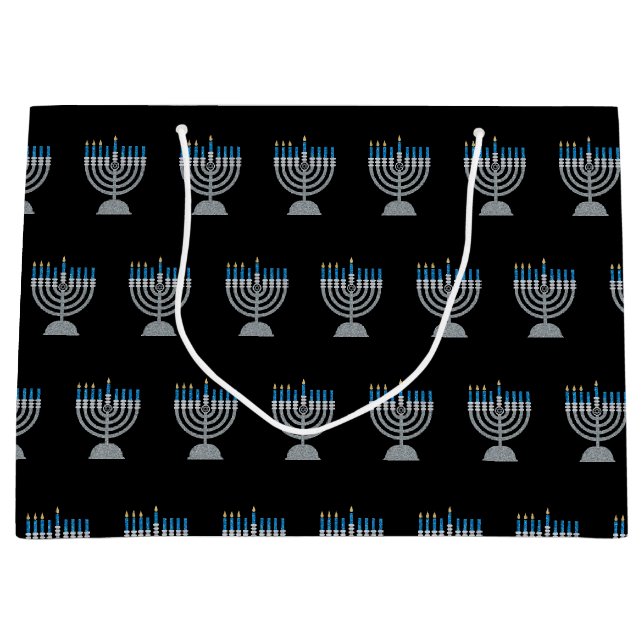3e nuit d'Hanoukka Parties scintillant grand sac c (Devant)