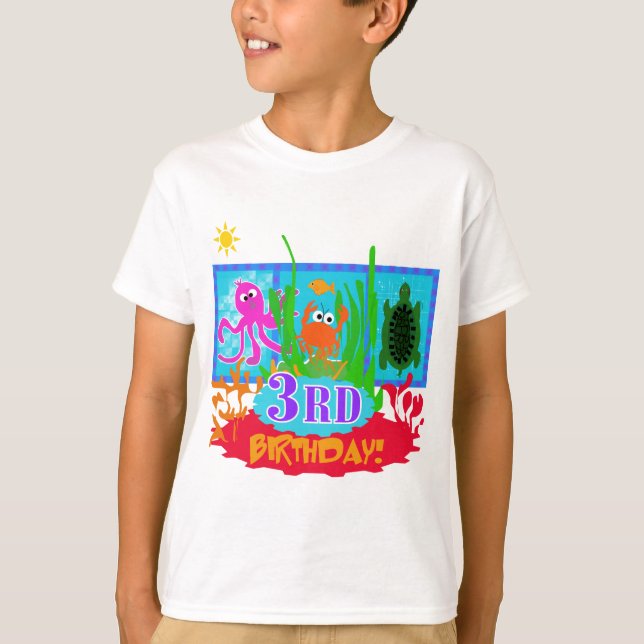 3ème Aventure sous-marine Tshirts d'anniversaire (Devant)