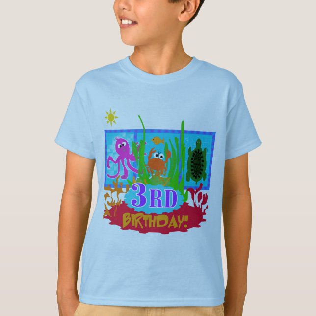 3ème Aventure sous-marine Tshirts d'anniversaire (Devant)