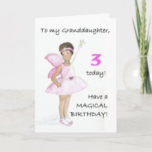 3ème Carte d'anniversaire pour une petite-fille