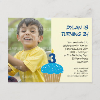 3ème invitation de fête d'anniversaire de petit