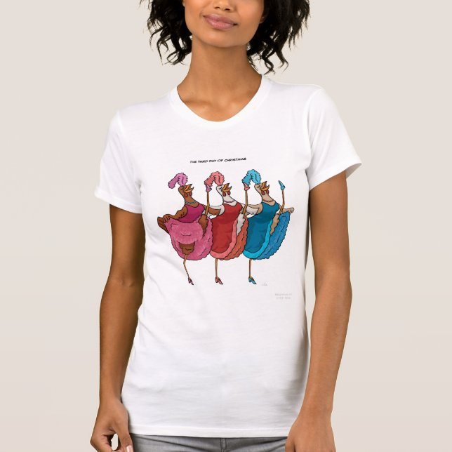 3ème Jour de T-shirt de Noël (trois poules (Devant)