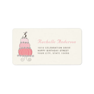 3èmes étiquettes de fête d'anniversaire de gâteau