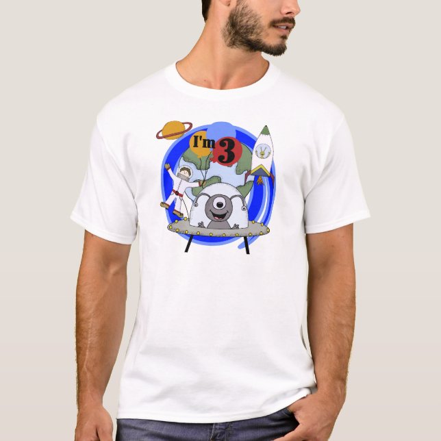 3èmes T-shirts et cadeaux d'anniversaire d'espace (Devant)