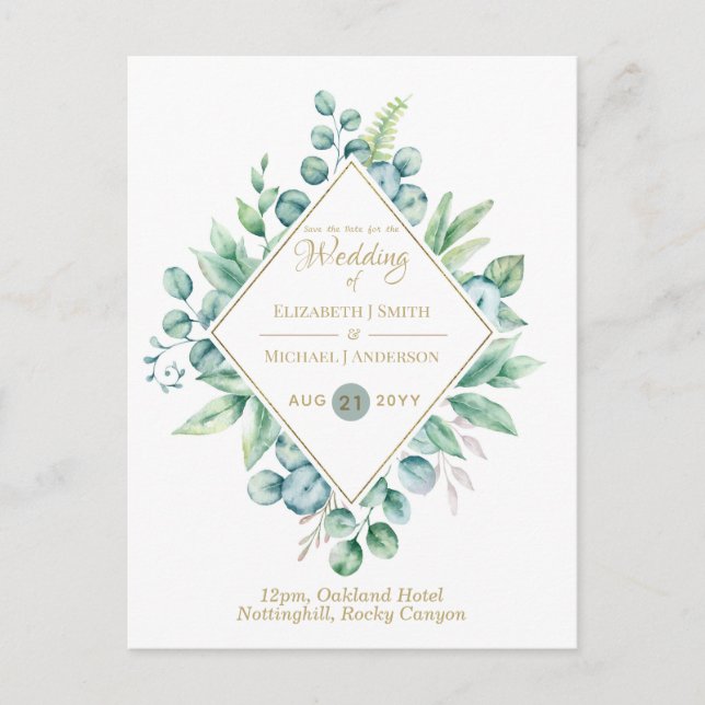 3in1 - Date de sauvegarde Eucalyptus, invitation d (Devant)