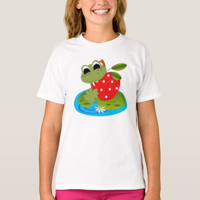 #3Lil Lady Frog Bella Ringer T-Shirt (Devant)