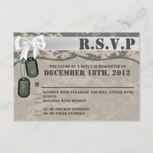 3x5 R.S.V.P. Carte de réponse ARMY ACU Camo Camo U