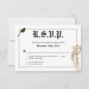 3x5 R.S.V.P. Carte de réponse Inséparables officie