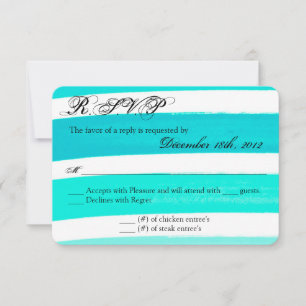3x5 R.S.V.P. Carte de réponse Ligne Turquoise Ombr