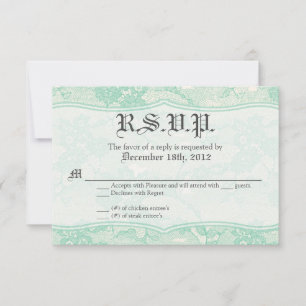 3x5 R.S.V.P. Répondre Carte Pays Dentelle Monnaie