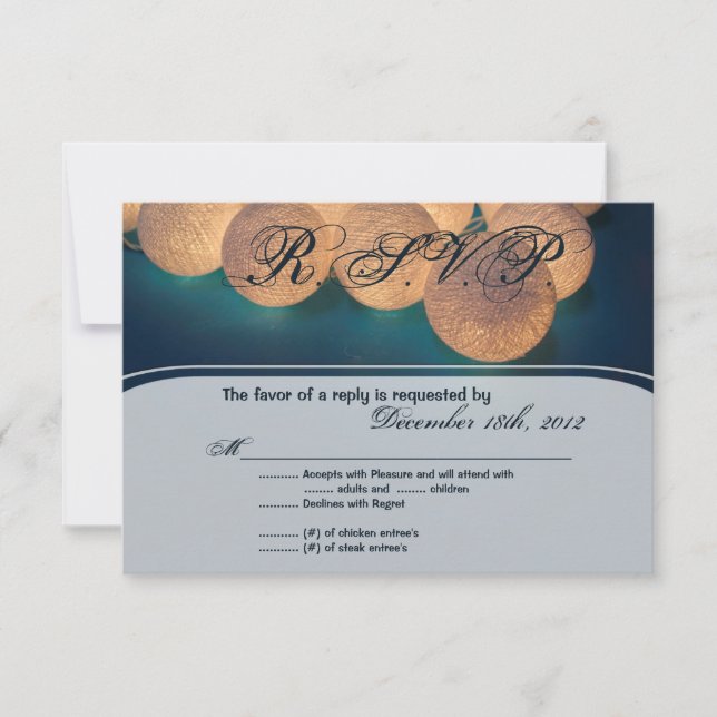 3x5 R.S.V.P. Réponse Carte Chaîne Lumières Night L (Devant)