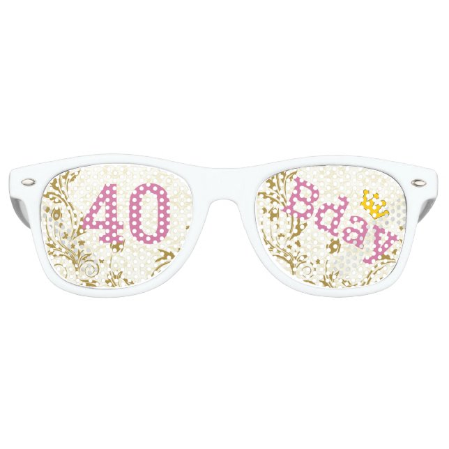 40 Anniversaire rétro Shades / Fun Party Lunettes  (Devant)