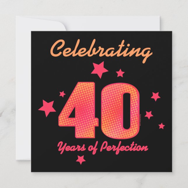 40 ans de perfection Invitation d'anniversaire per (Devant)