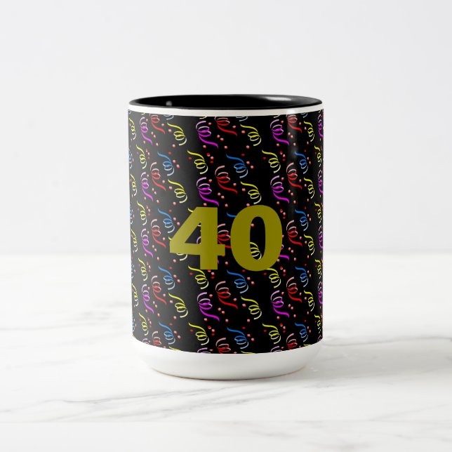 40 ans et Confetti Mug à deux tons (Centre)