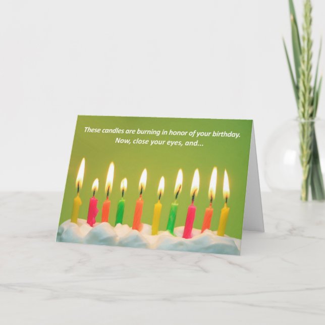 40 bougies de quarantième carte d'anniversaire (Devant)