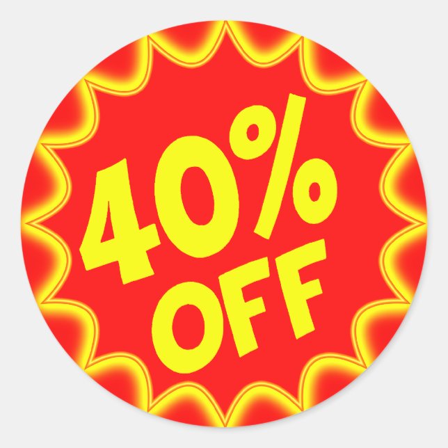 40% DE ÉTIQUETTE DE DÉTAIL (Devant)