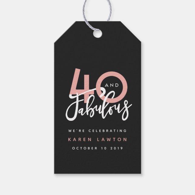 40 et étiquette cadeau fabuleuse (Devant)