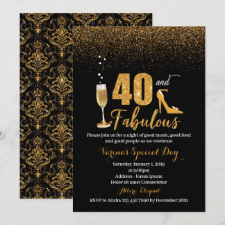 40 et fabuleuse invitation d'anniversaire pour les