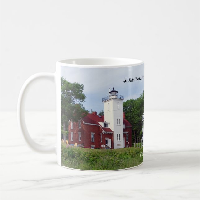 40 Mile Point Lighthouse 2 pict. mug (Gauche)