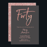 40 Roses Gold 40th Birthday Invitation<br><div class="desc">Invitation Rose Gold 60e anniversaire</div>