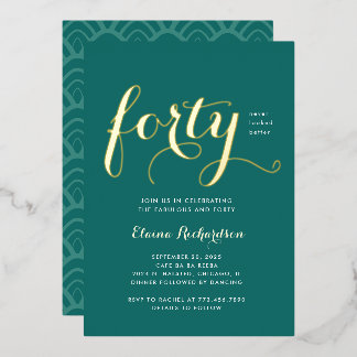 40Anniversaire Fête Invitation Glamour