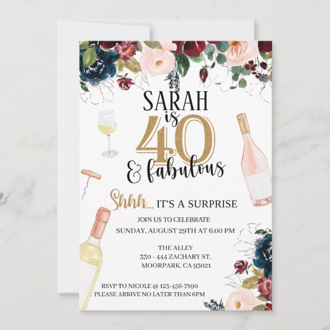 40E, 40E ANNIVERSAIRE, VIN, SURPRISE (Devant)