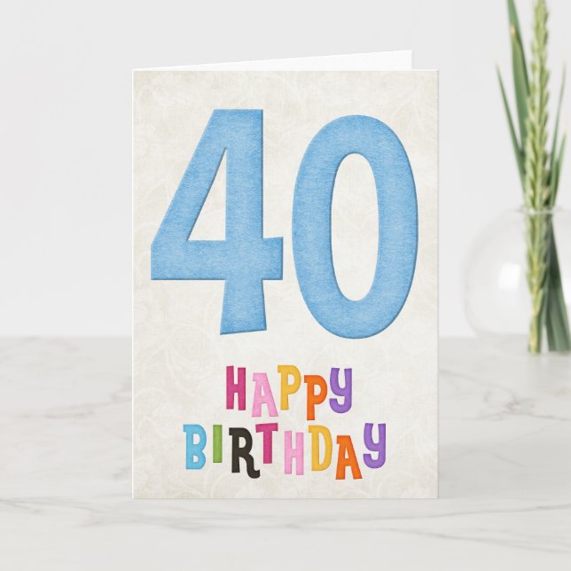 40e anniversaire Bonne carte d'anniversaire Concep (Devant)