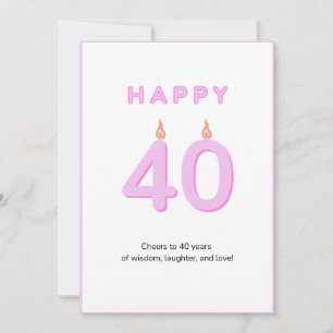 40e Anniversaire Carte rose