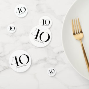 40e anniversaire Confetti noir et blanc