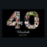 40e anniversaire Créez votre propre affiche photo<br><div class="desc">Un cadeau unique de 40e gardien pour toute personne célébrant le 40e grand. Une façon vraiment merveilleuse de dire heureux 40e anniversaire à quelqu'un spécial avec un design classique unique poster multi photo mur. Utilisez vos photos de famille ou d'amis pour concevoir cet article de décoration murale maison. Votre photographie...</div>