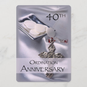 40e anniversaire d'ordination Invitation Cross hôt