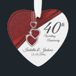 40e anniversaire du Mariage de Ruby Keepsaké<br><div class="desc">40ème, 52ème ou 80ème anniversaire de Ruby Mariage Keepsaké Design Ornament. Ce beau ornement sera un succès avec ce couple spécial ou cette ou ces personnes. Il fonctionnerait aussi bien pour tout autre événement ou occasion comme un fiançailles, un mariage, un anniversaire, un diplôme, une retraite, etc... en changeant simplement...</div>