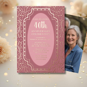 40e anniversaire du Mariage Invitations élégantes