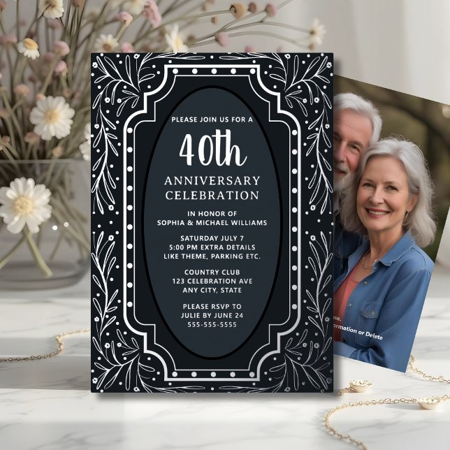 40e anniversaire du Mariage Invitations élégantes (Créateur téléchargé)