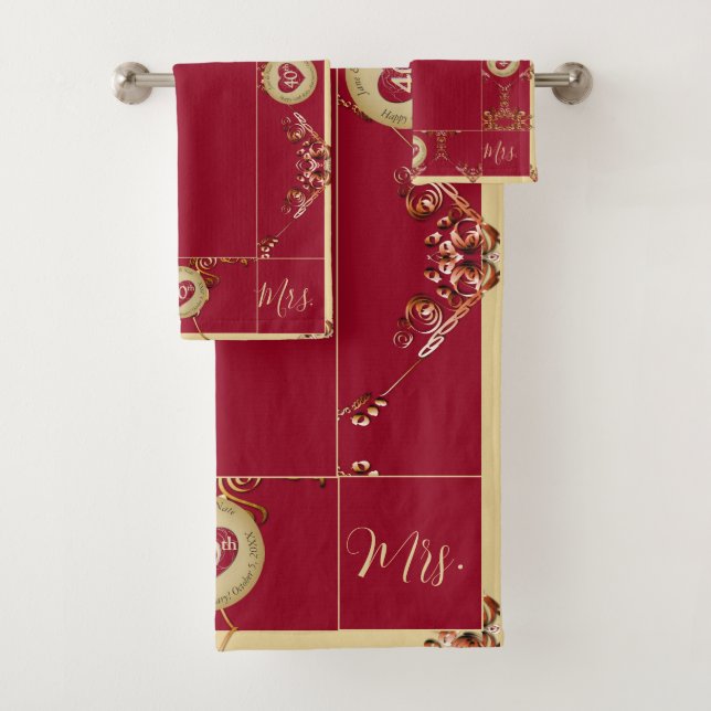 40e anniversaire du Mariage Mme serviette de bain (En situation)